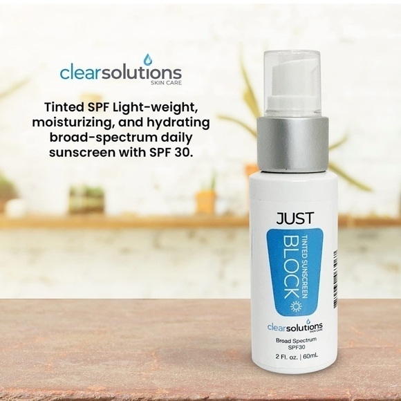 𝅺⭐️CLEAR Solutions Skin Care Just Block, Tinted Sunscreen, with SPF 30⭐️ - Picture 2 of 7